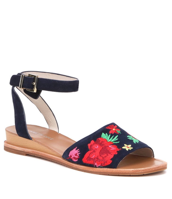 clarks limited edition leather soft footbed flower embroidered sandals