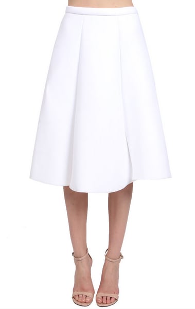 Mollie King Wearing Striped Sweater and White Midi Skirt | POPSUGAR Fashion