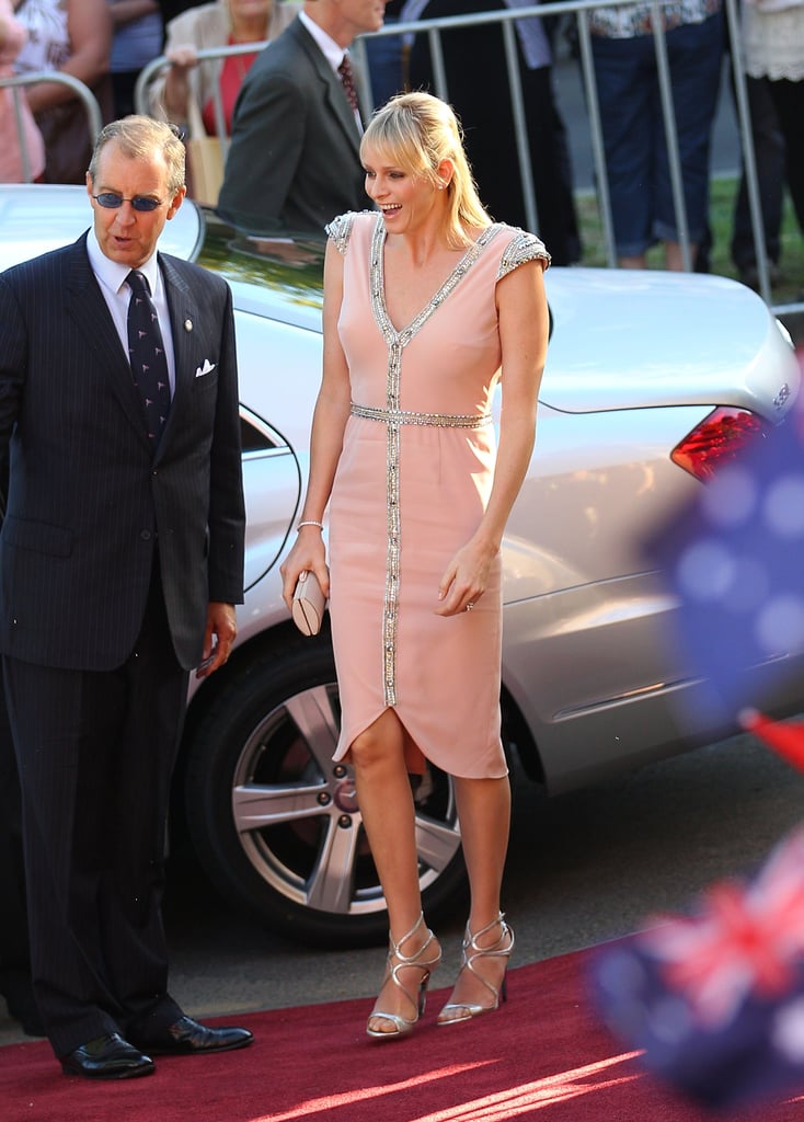 Princess Charlene of Monaco wearing custom Johanna Johnson.