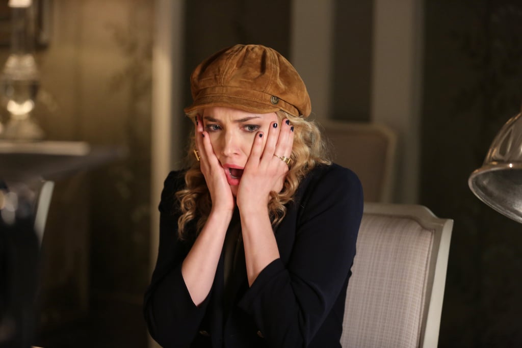 Grace (Skyler Samuels) is horrified. Let's hope she didn't just eat a human or something.