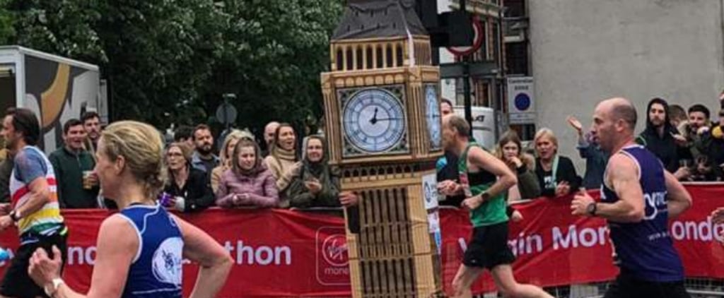 A London Marathon Runner Dressed as Big Ben For the Race, and Got Stuck at the Finish Line