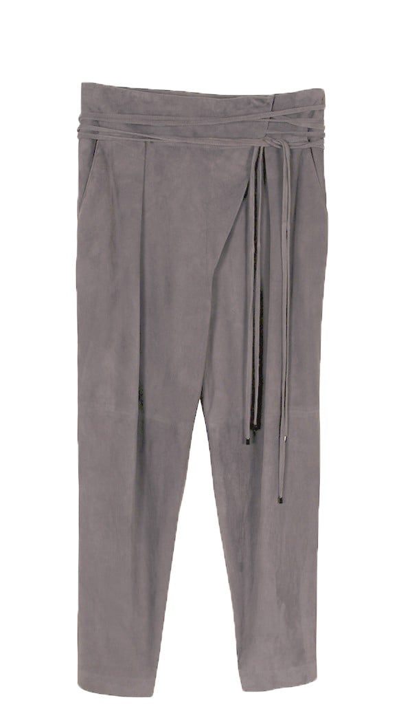 Tibi Featherweight Suede Wrap Pants