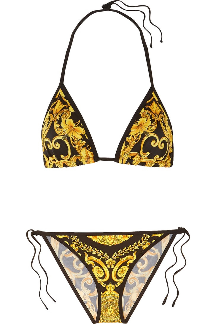 Versace Printed Triangle Bikini Irina Shayks Burberry Bikini Popsugar Fashion Uk Photo 6 