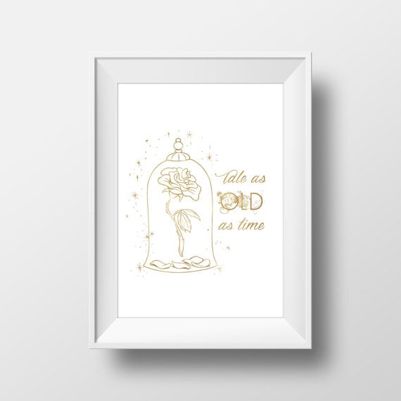 'Tale as Old as Time' Gold Print Art