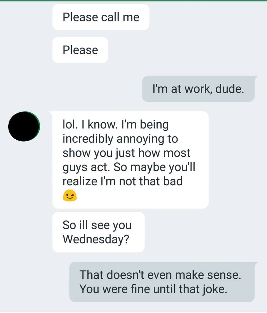 Text Messages From Guy Being Rejected