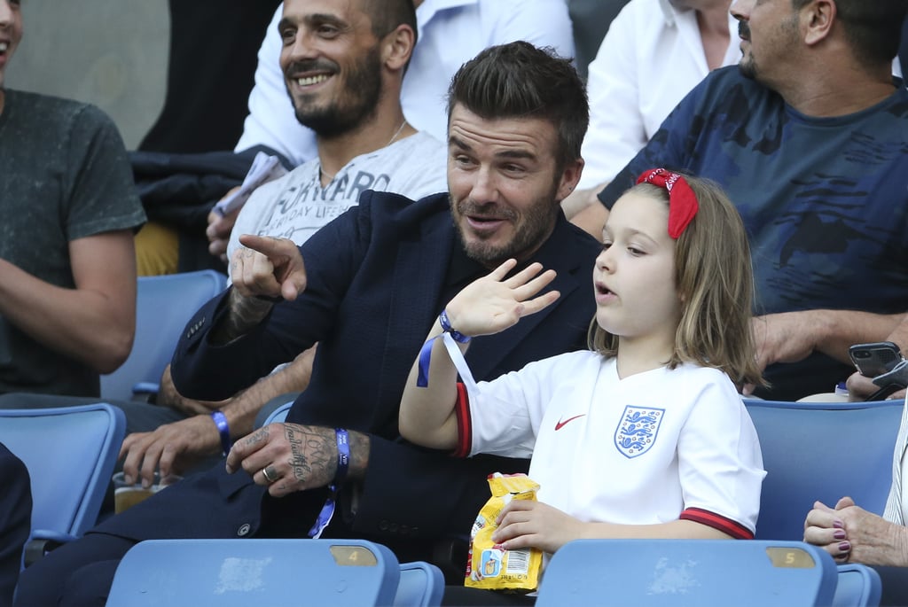 David Beckham and Harper at World Cup Pictures June 2019