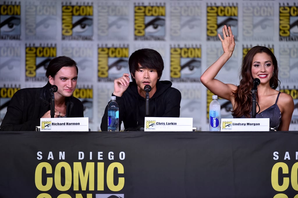 Pictured: Richard Harmon, Christopher Larkin, and Lindsey Morgan.