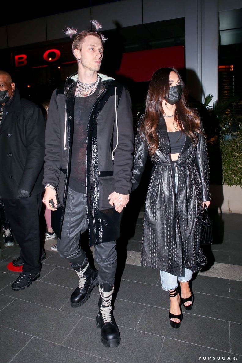 Megan Fox and MGK Leaving BOA Steakhouse, March 2021
