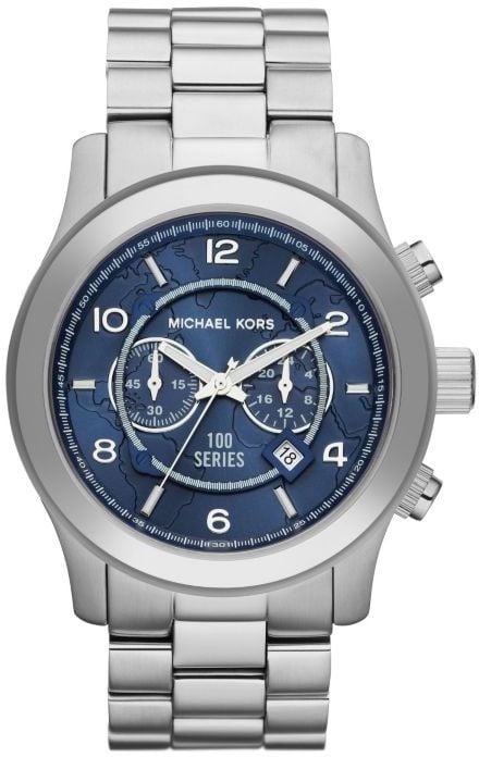 Michael Kors Watch Hunger Stop Oversized Runway Silver Watch ($295)