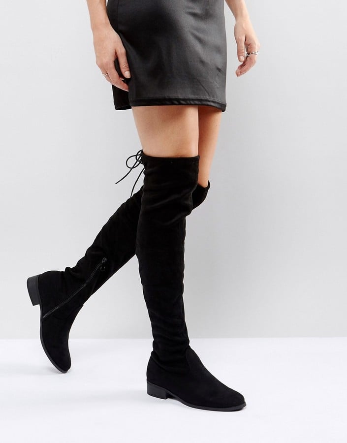 Public Desire Black Over-the-Knee Boots