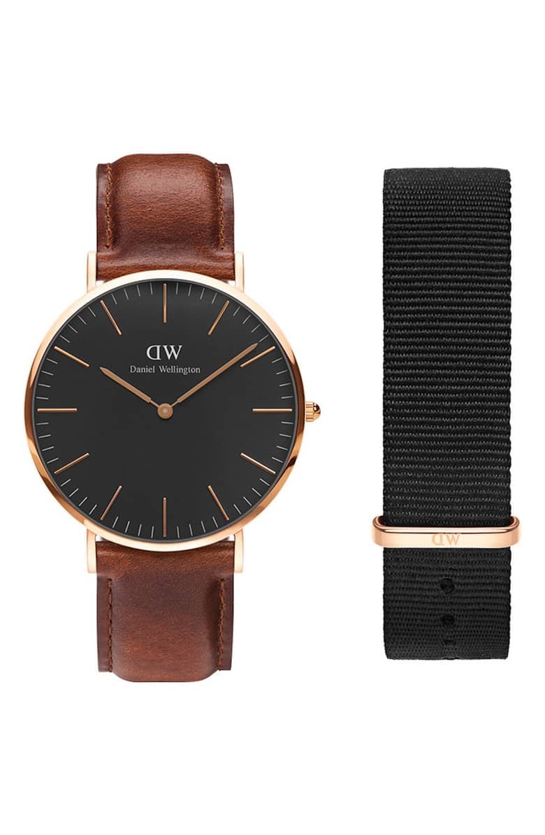 Bovenstaande Hoogte hoop Daniel Wellington Classic Leather Strap 40mm Watch & Nylon Strap Gift Set |  12 Cool New Watches He Doesn't Already Own but Will Totally Want | POPSUGAR  Family Photo 5