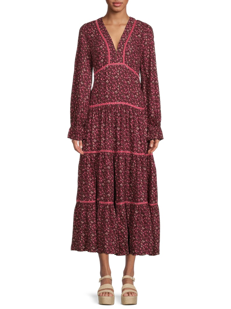 Time and Tru Women's Long-Sleeve Peasant Dress