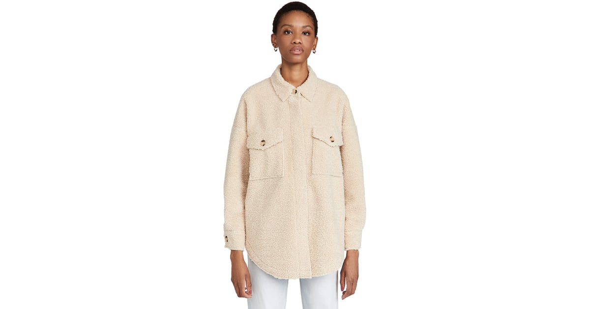 A Soft Shacket: Good American Contour Sherpa Jacket, Um, Did You Know   Sells Designer Clothes, Too?!