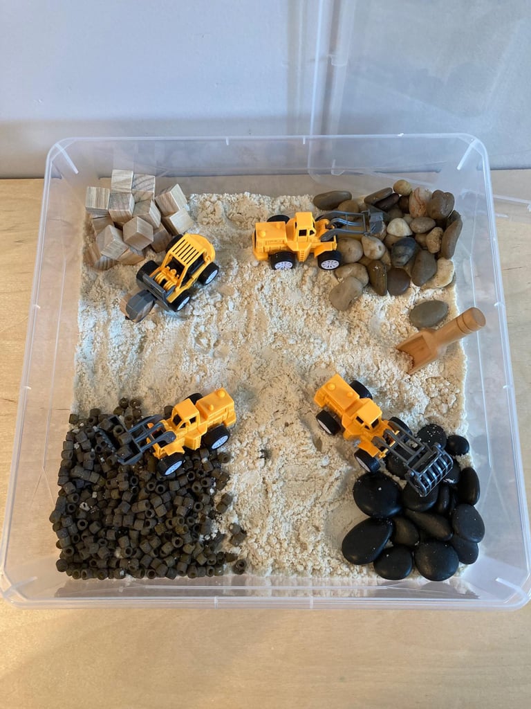 Montessori Dads Way Construction Site Sensory Bin