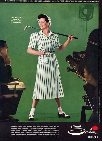 A stylish girl golfer of yesteryear.