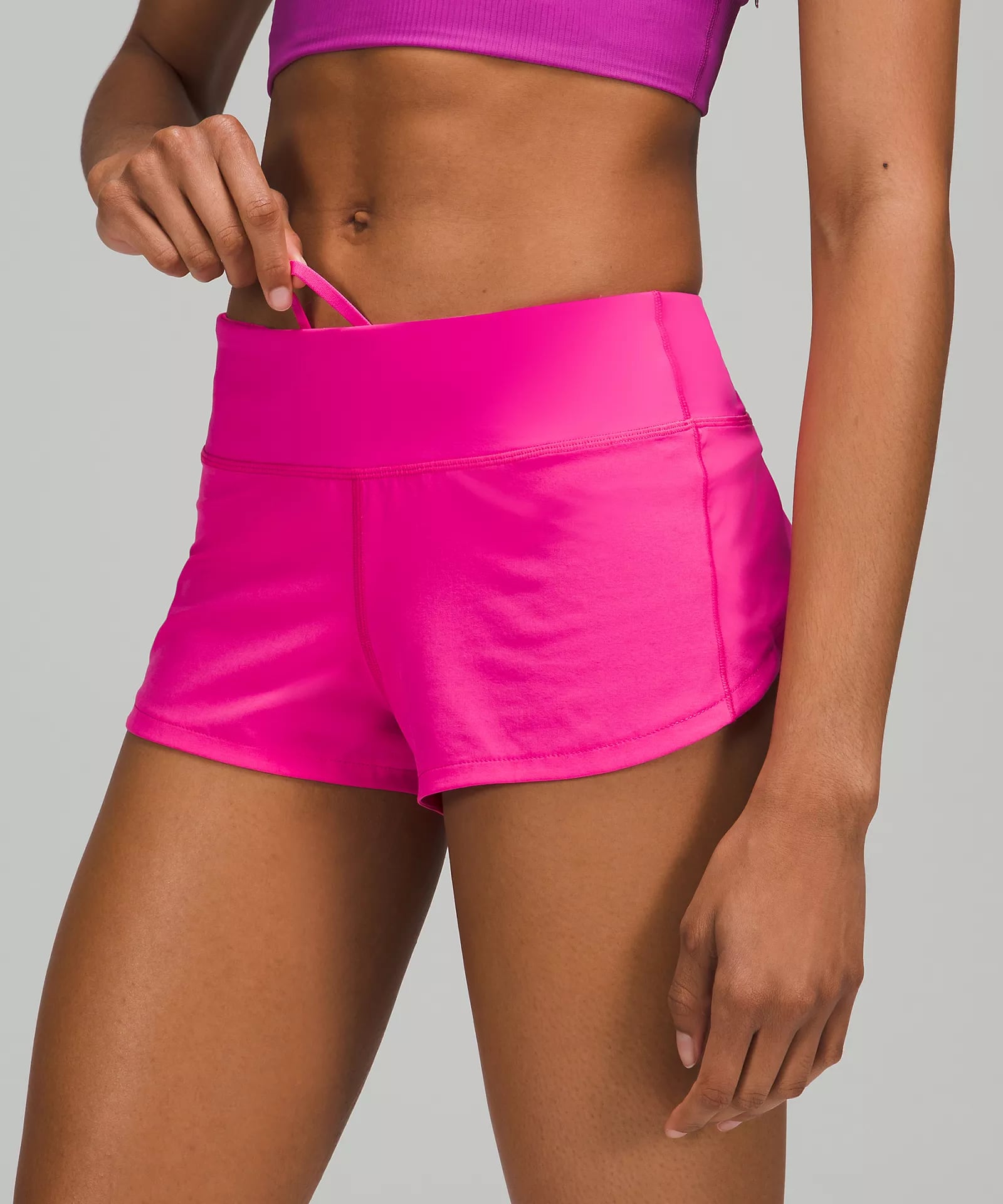 Ivivva Lululemon Girl's Running Shorts Lined Speed Shorts Hot Pink/Orange  Sz 12