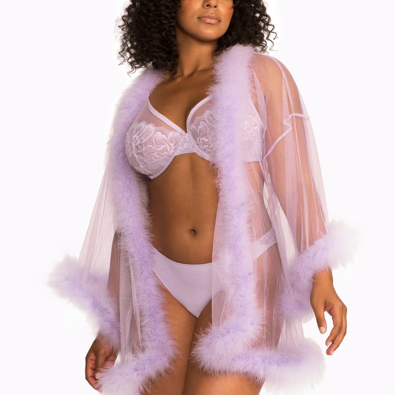 Savage Sheer Marabou Short Robe