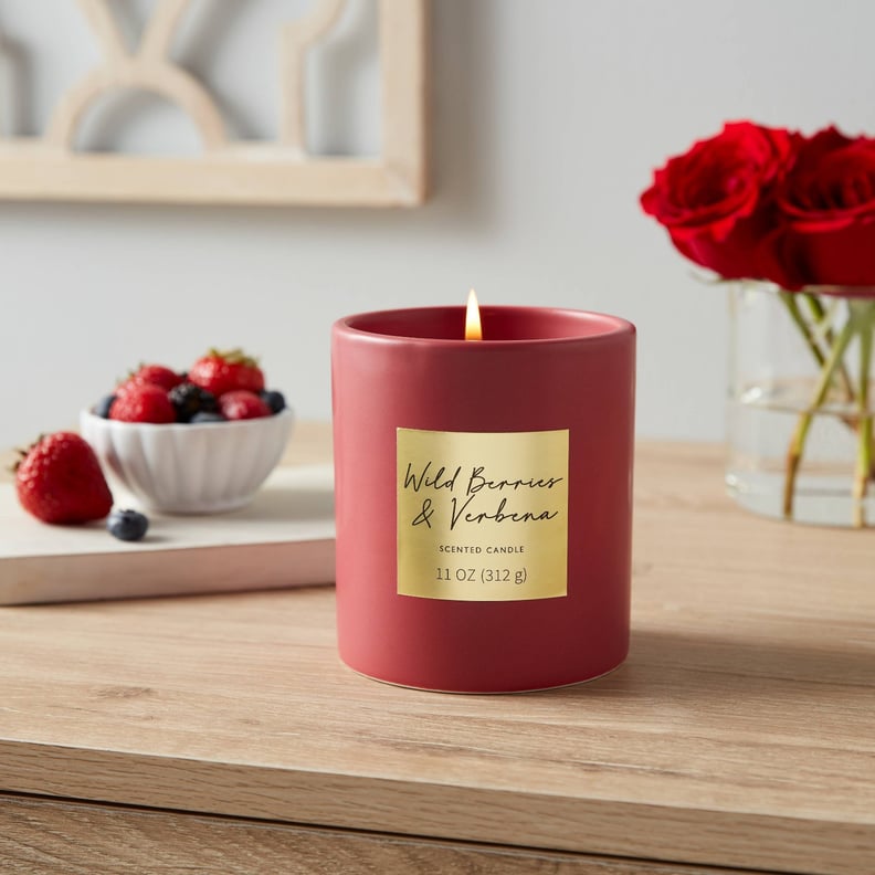 Set the Mood: Threshold 11oz Valentine's Lidded Ceramic Figural Candle Wild Berries and Verbena