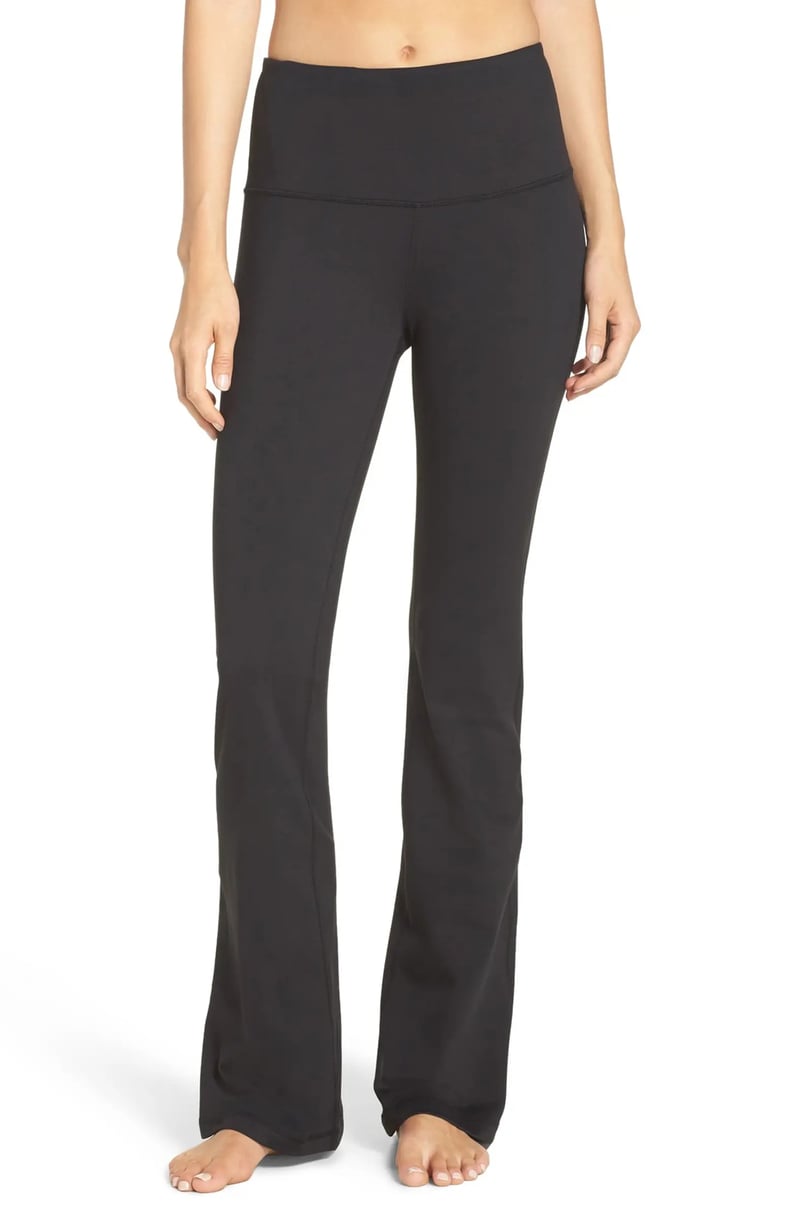 NEW Zella Restore Soft High Waist Pocket Flare Leggings - Heathered Black -  L