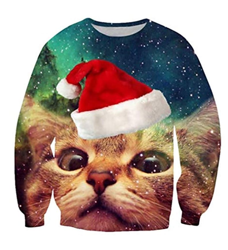 Cutiefox Digital Print Crew Neck Pullover Christmas Sweater