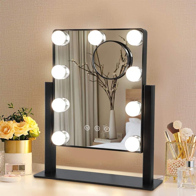Hollywood Depuley Plug-In Light Up Mirror With 9 Dimmer Led Bulbs