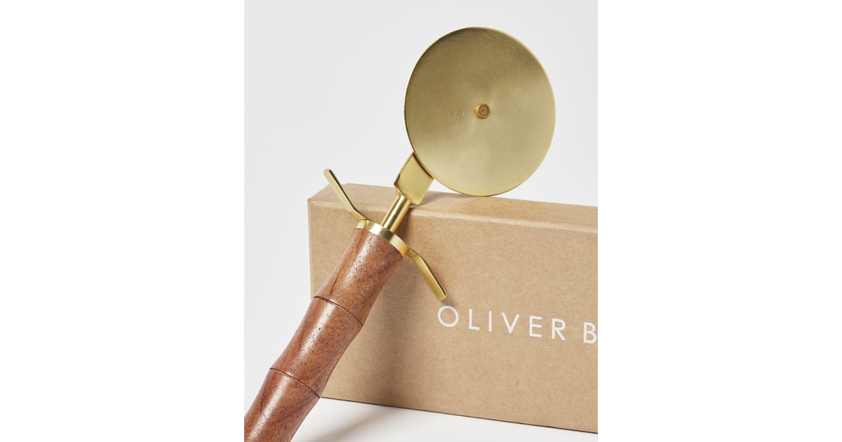 Food and Cooking Gifts Wooden Bamboo Pizza Cutter Oliver Bonas