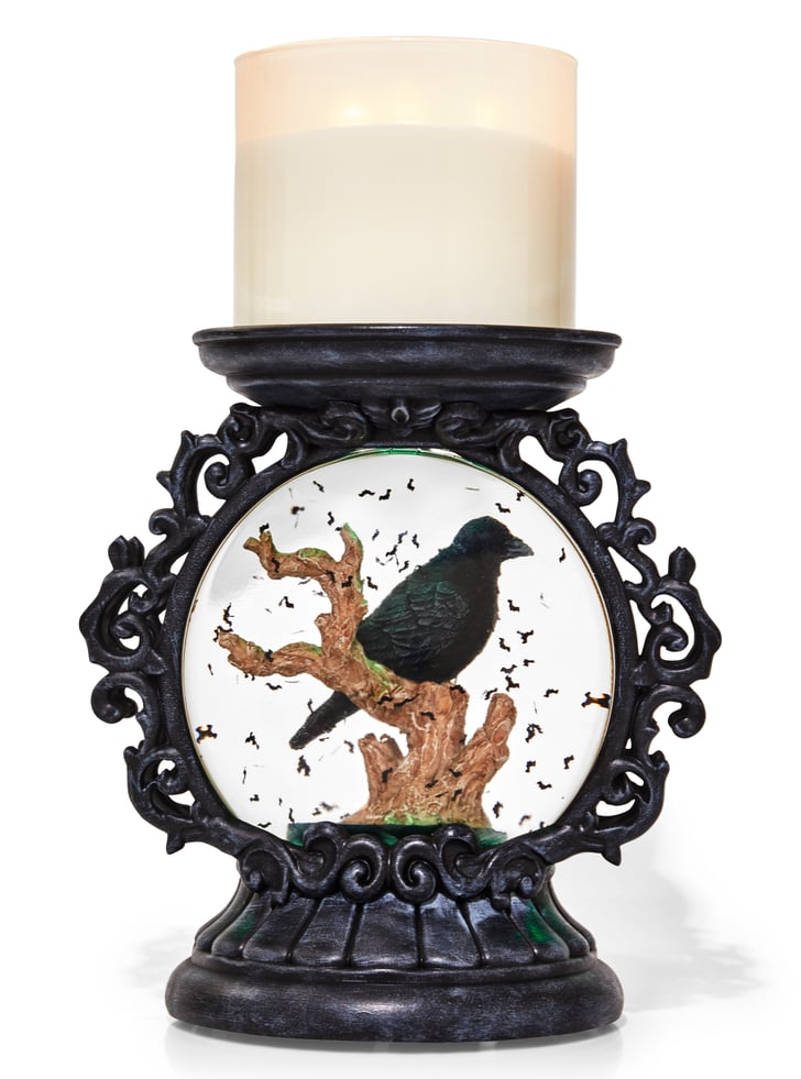 Bath & Body Works Raven Water Globe 3Wick Candle Pedestal