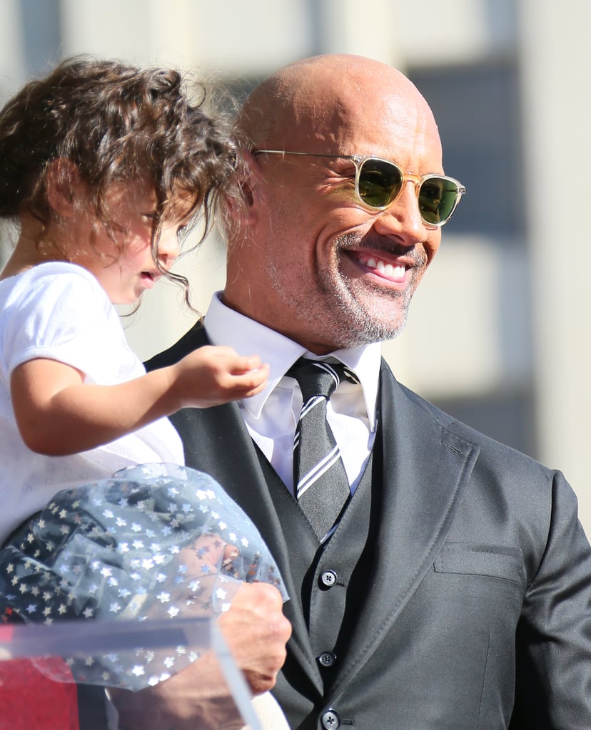 Dwayne Johnson and Family at Hollywood Walk of Fame Ceremony