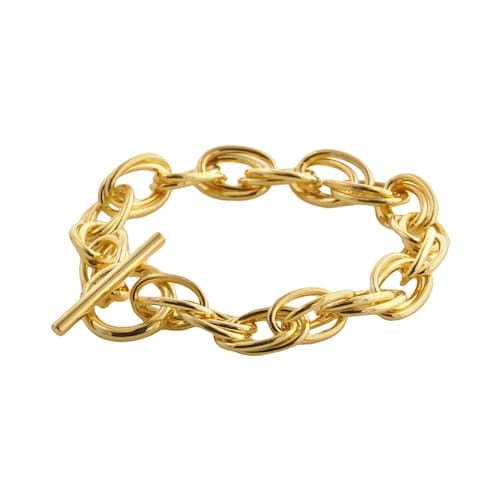 Elegante 18k Gold Over Brass Double Oval Link Bracelet - 7.5-in.