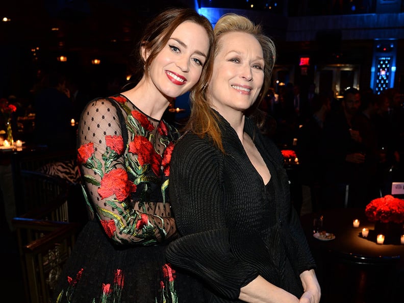 NEW YORK, NY - DECEMBER 08:  Emily Blunt and Meryl Streep attend the after party for the world premiere of 