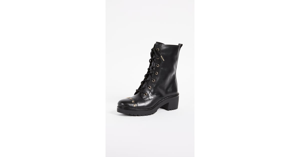 white michael kors combat boots