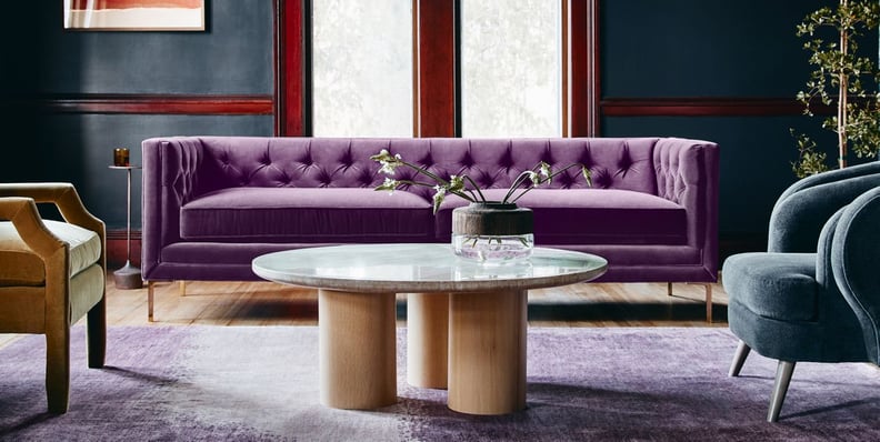 Best Tufted Sofa: Anthropologie Mina Two-Cushion Sofa