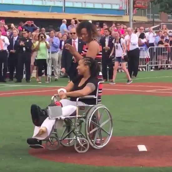 Crystal Griner Throws First Pitch at Softball Game