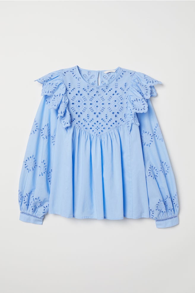 H&M Blouse With Eyelet Embroidery