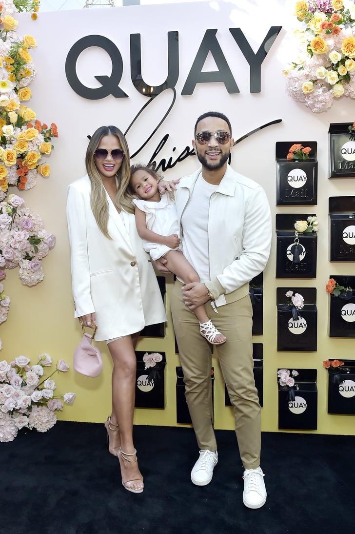 Chrissy Teigen John Legend And Luna At Quay Event Photos Popsugar Celebrity