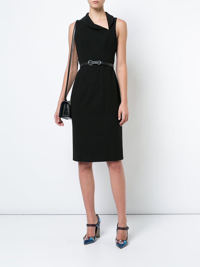 Black Halo Jackie O. Drape Knee-Length Dress