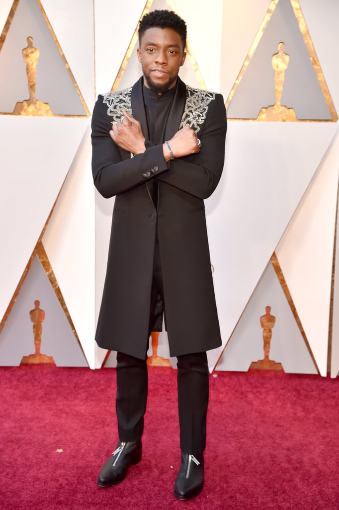 Chadwick Boseman "Wakanda Forever" at the 2018 Oscars
