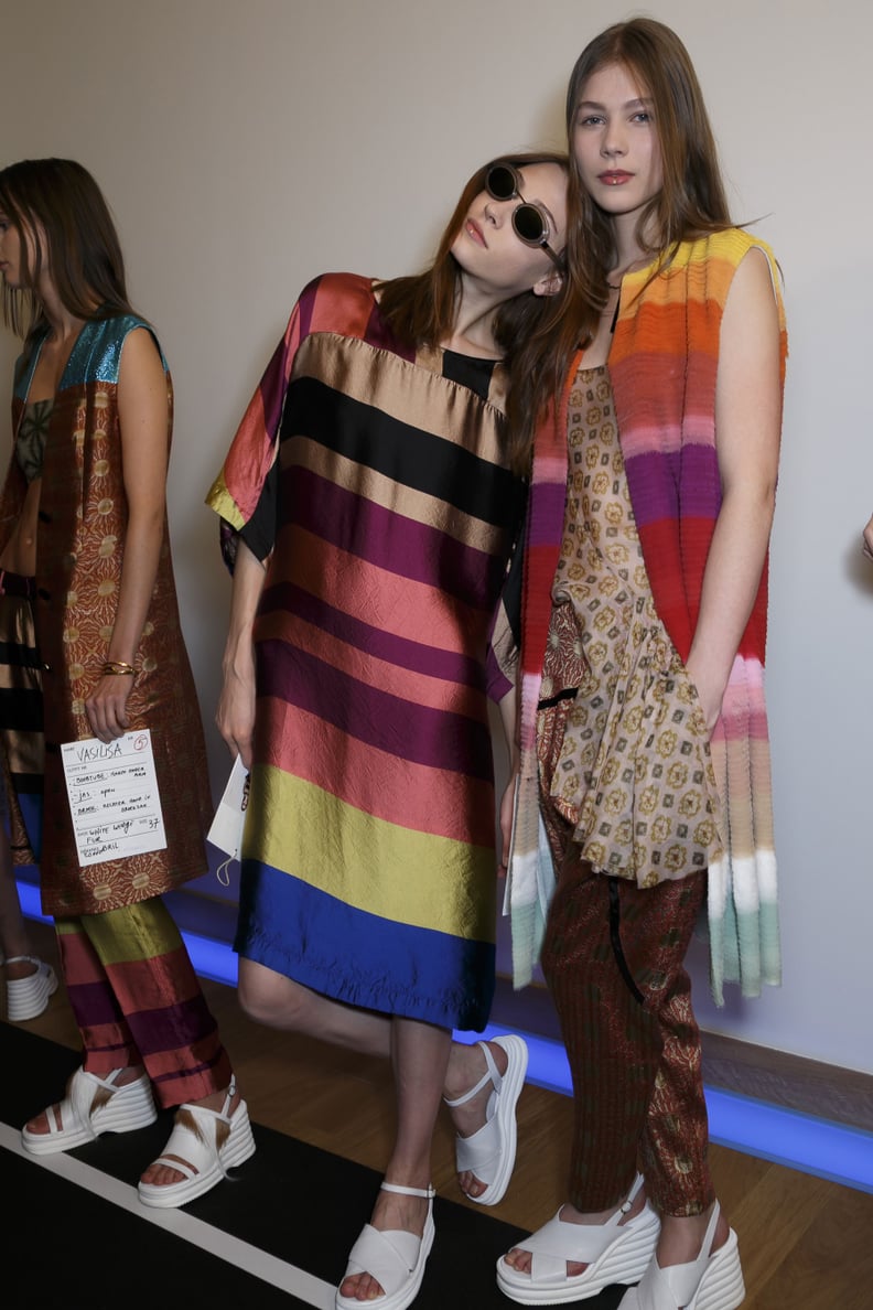 Models Backstage at the Dries Van Noten Show
