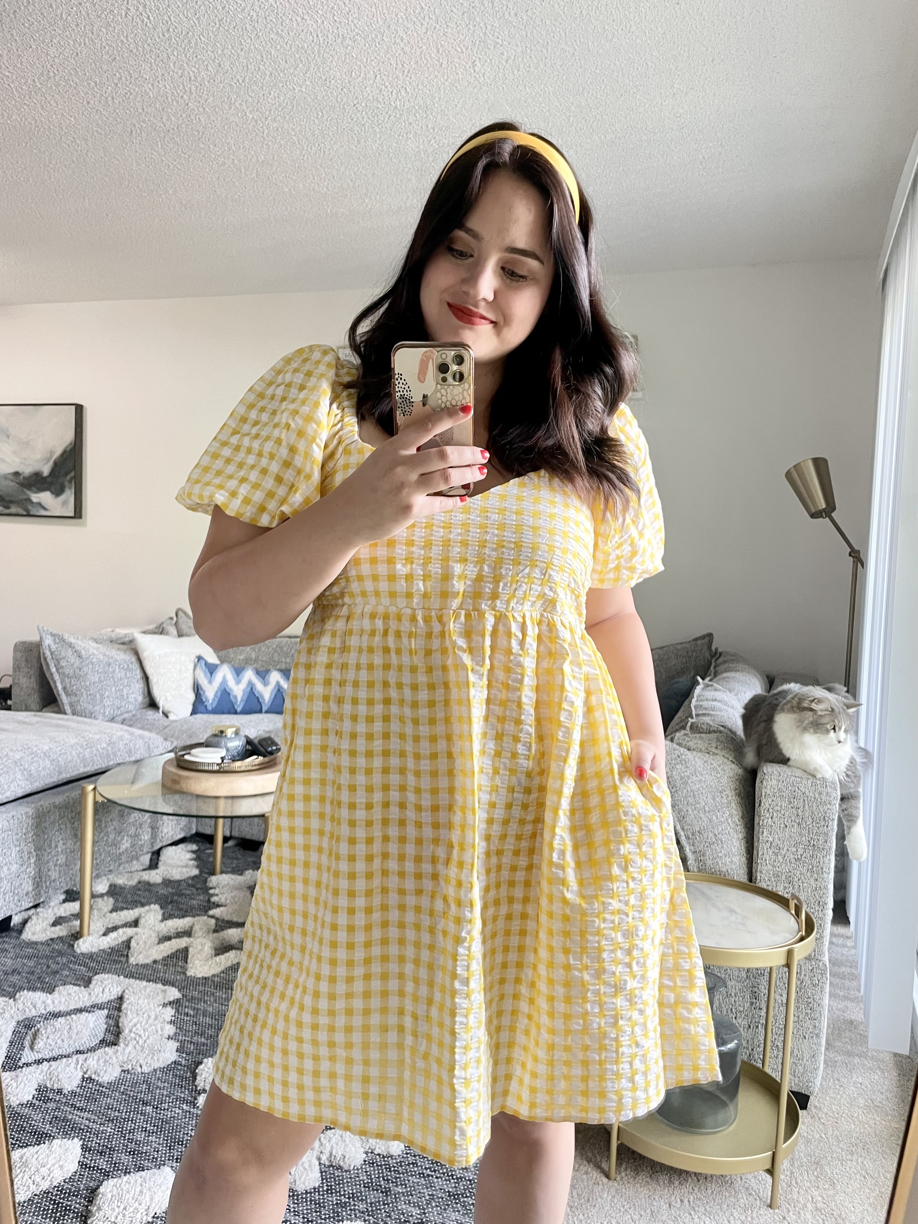 Old navy 2025 yellow gingham dress