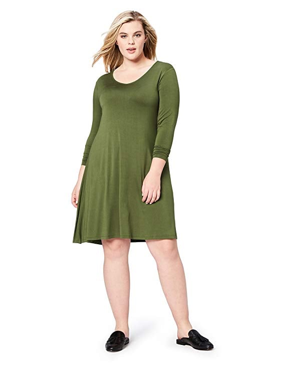 Daily Ritual Plus Size Jersey Long-Sleeve Dress