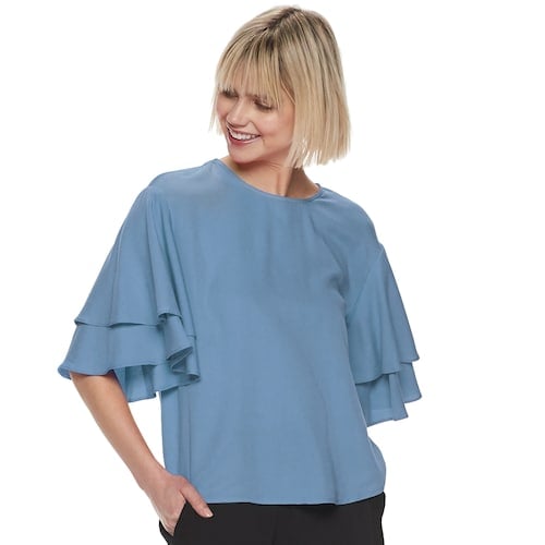 POPSUGAR Layered Flounce Sleeve Top