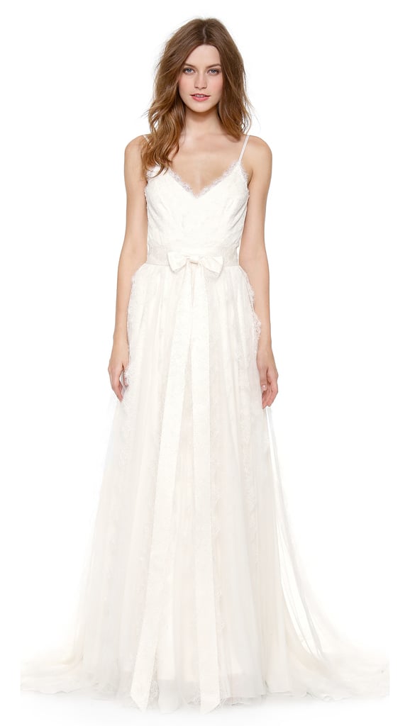 Marchesa Scallop Lace Gown With Bow Detail at Waist ($5,950)