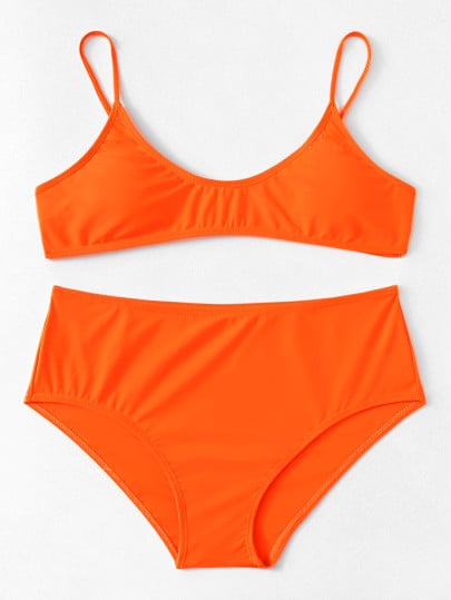 Shein Plus Plain Bikini Set