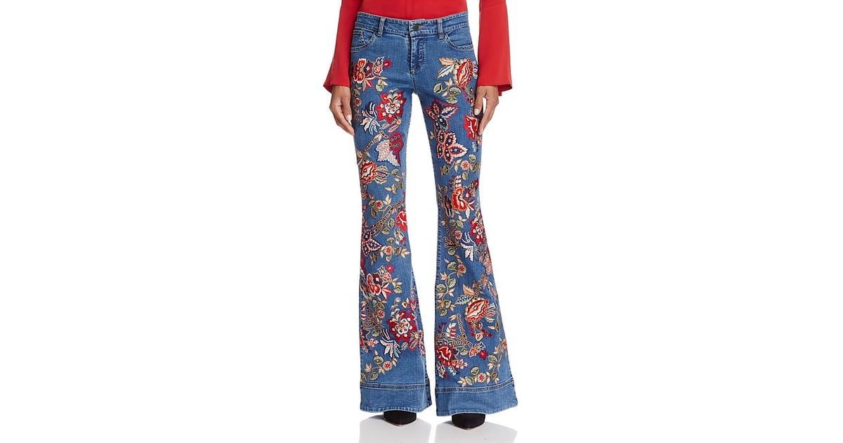 alice and olivia ryley embroidered jeans