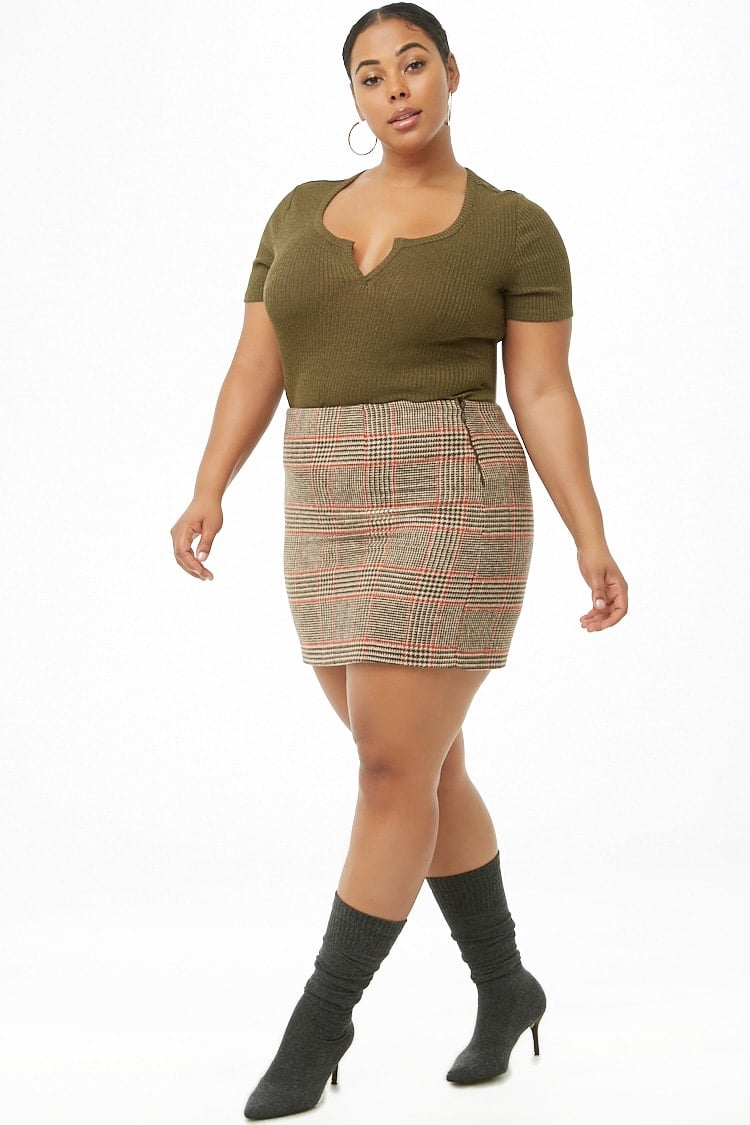 Forever 21 Plus Size Glen Plaid Mini Skirt