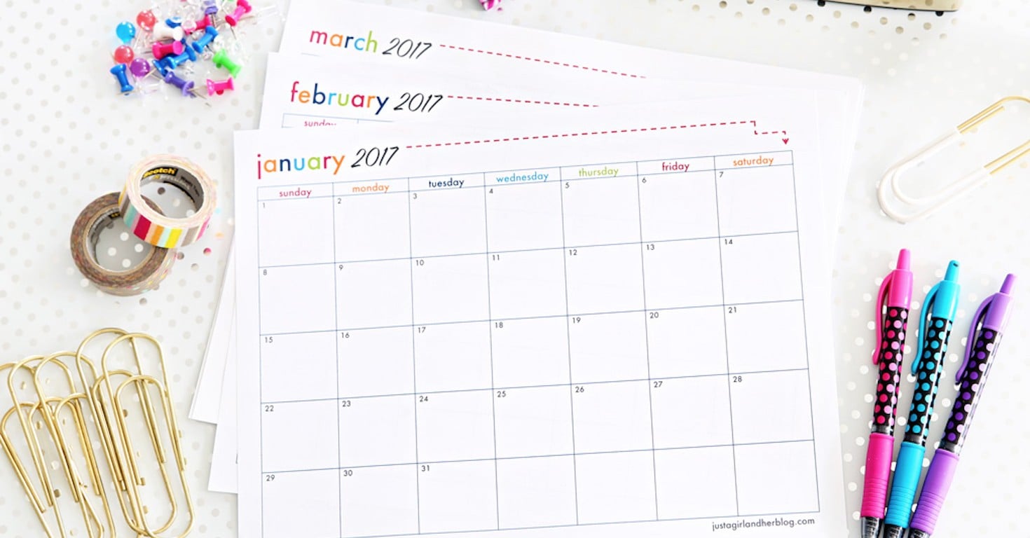 2017 Free Printable Calendars | PS Smart Living