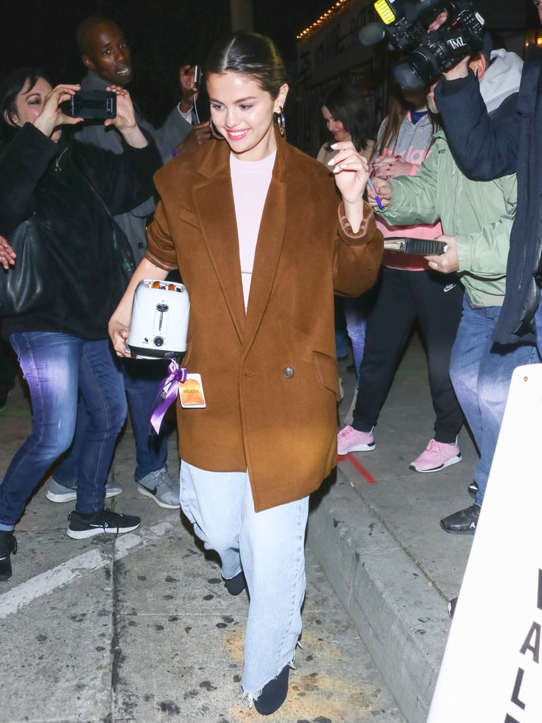 Selena Gomez Wears a Light Pink Turtleneck Twice in 1 Week