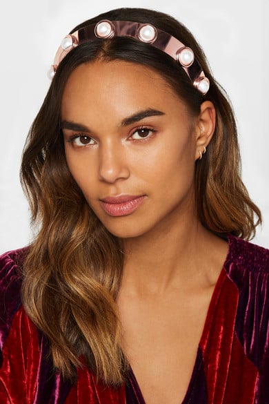 Letlet NY Oculous Rose Gold-Plated Faux Pearl Headband
