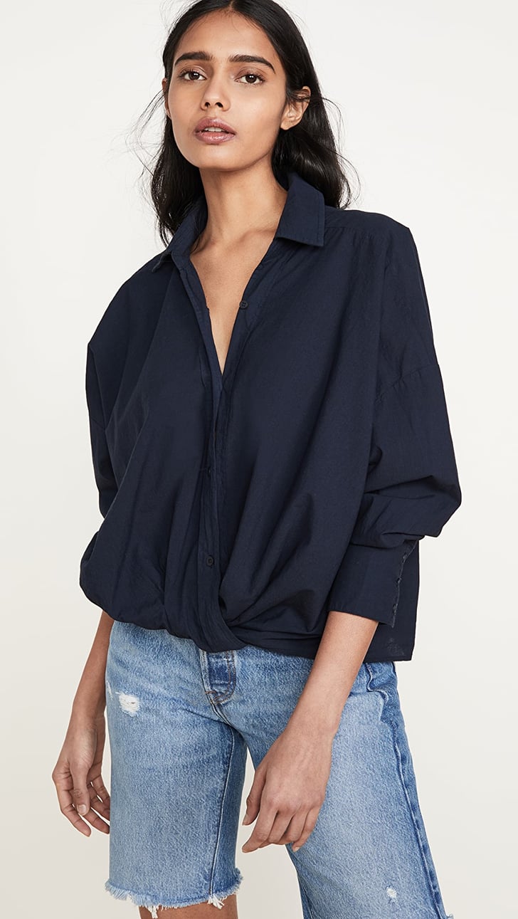 Stateside Poplin Twist Front Shirt The Best Tops to Wear When Working