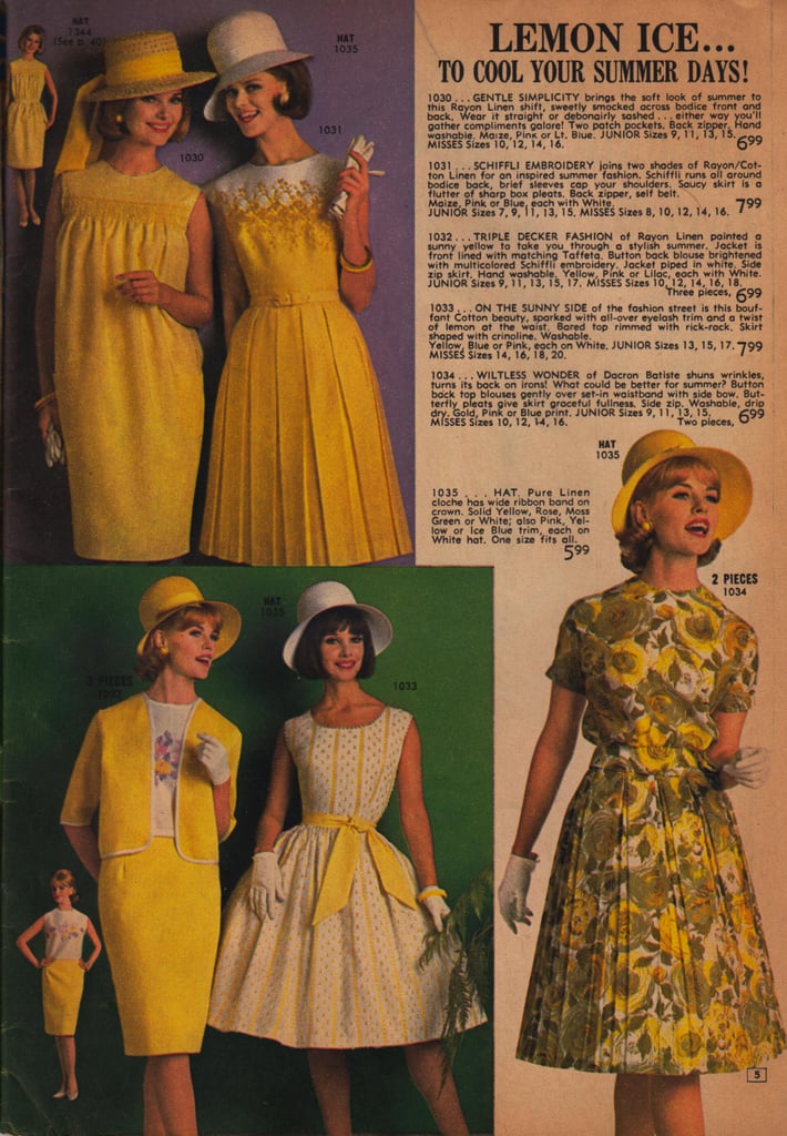 Cool off in lemon-yellow frocks.